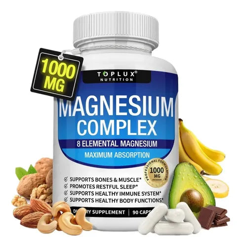 MAGNESIO COMPLEX - Suplemento 8 en 1 | 90 Cápsulas OFERTA 2X1 ✅